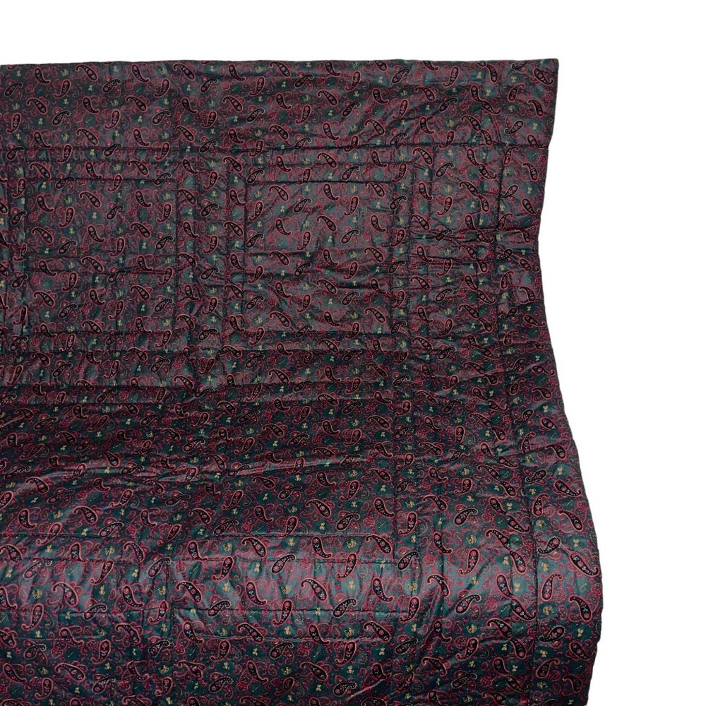 Handmade Vintage 70's Equestrian Horse Rider Beagle Hunting Paisley Quilt 66X52 - Picture 9 of 11